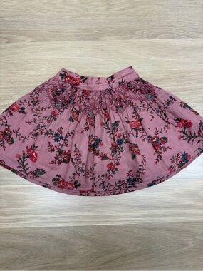 Emile et Ida Rose Pink Floral Smocked Skirt